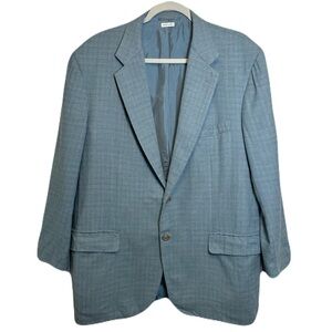 Brioni Italy Nomentano Blue Window Pane Sport Coat Blazer 44R Wool Silk surgeon
